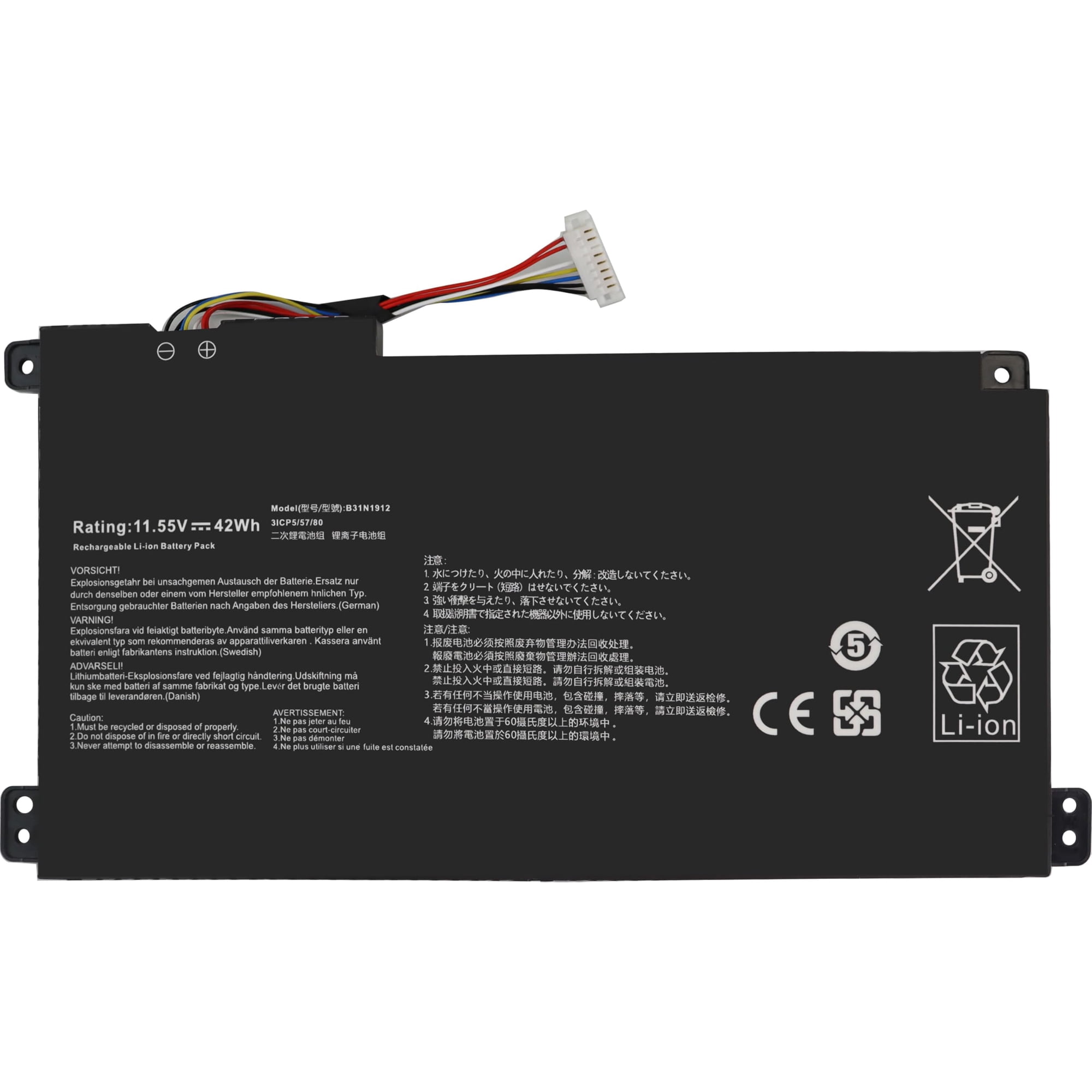 Batería De Repuesto Para Portátil King Eboyee B31n1912 C31n1912 42wh