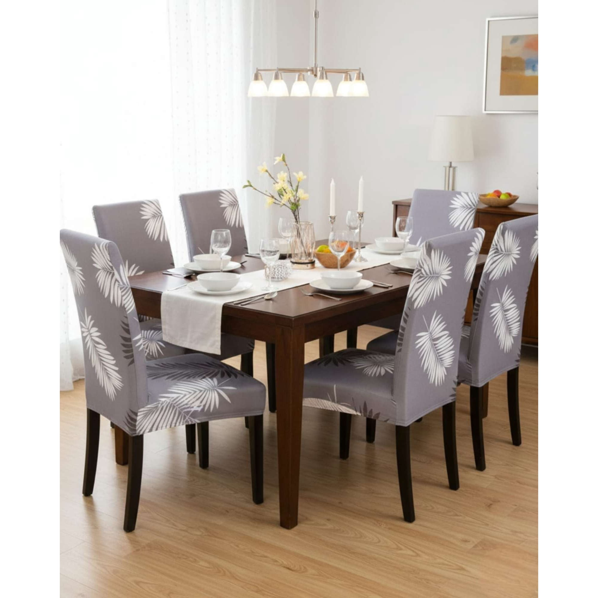 Mylhogar - Pack De 6 Fundas Elasticas Para Sillas Con Diseño Moderno