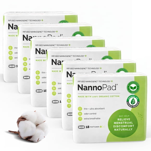 Protectores íntimos NannoPad 108 unidades ultra delgados orgánicos