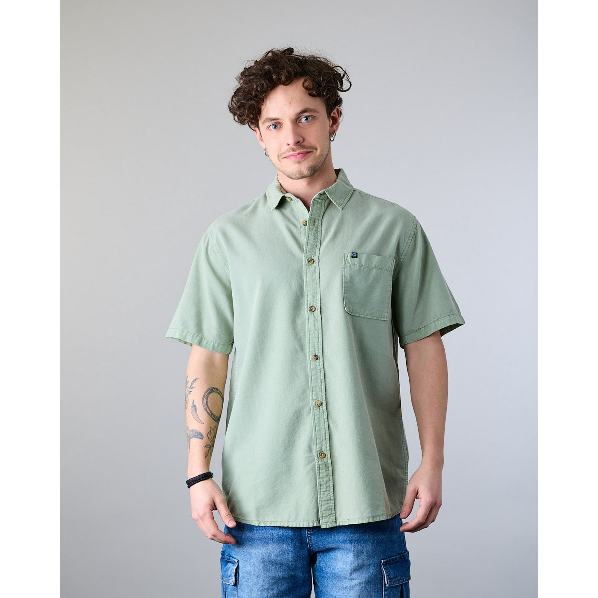 Camisa Manga Corta Hombre Algodón Tencel Xv5781 Polemic