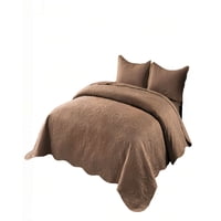 Genérico - Cubrecama Quilt De Verano 2 Plazas Con Relieve Color Marron