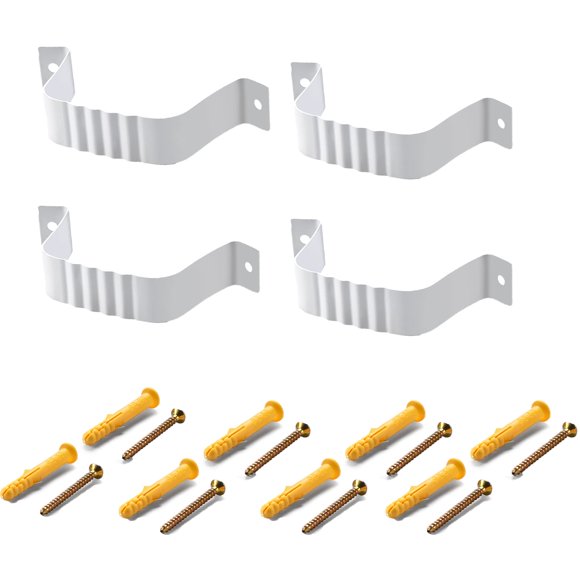 Correas para bajantes VYH para bajantes de 2x3, paquete de 4, blancas, de aluminio