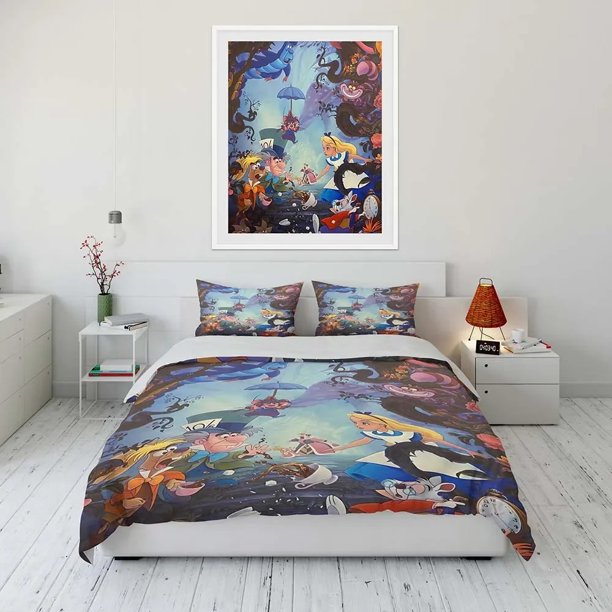 Princess Alice duvet cover pillow cover cartoon, beautiful home room bedroom bedding set kids boy girl duvet cover gift Bed Sheets
