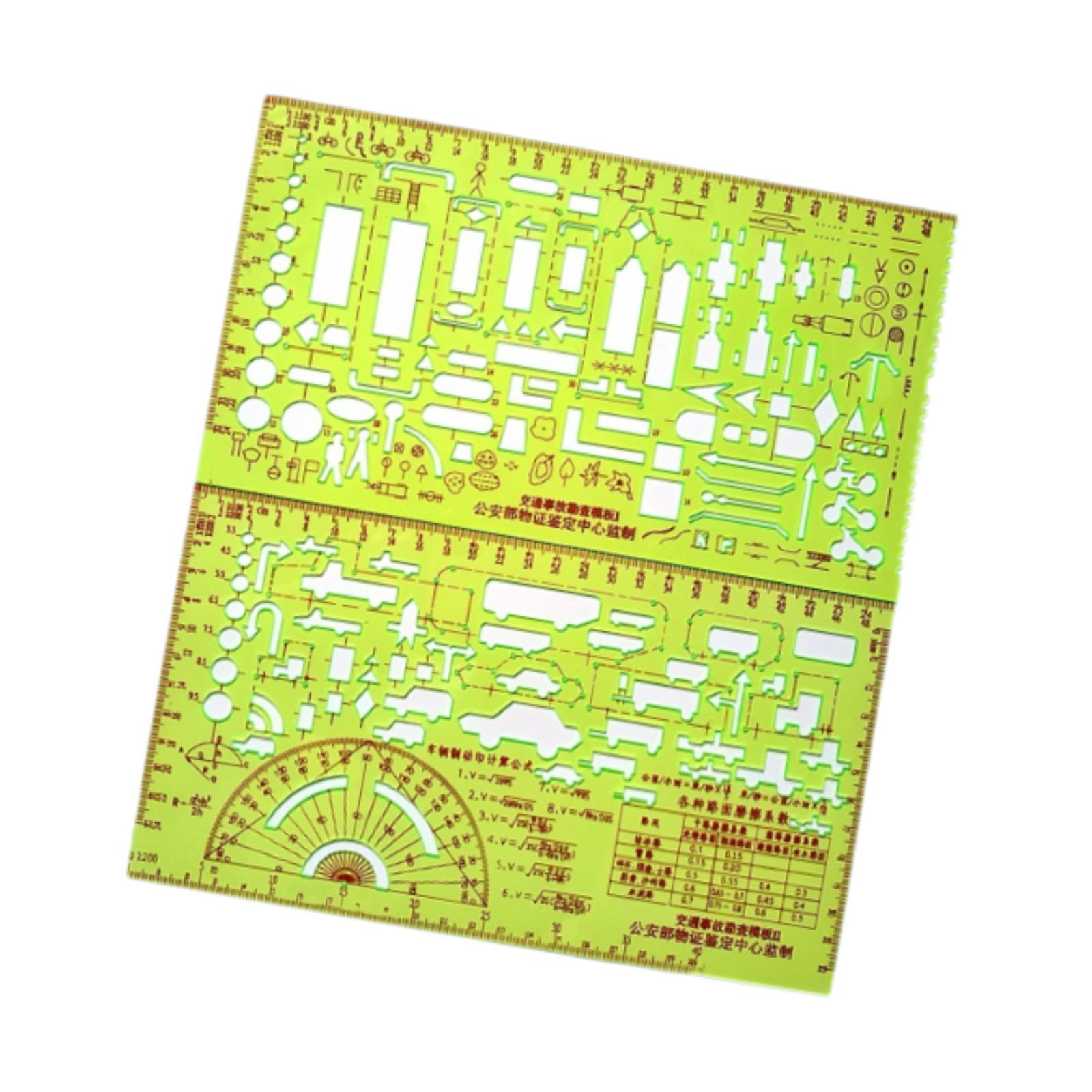 Bothyi - Regla Para Dibujar Accidentes De Tráfico, 2 Piezas, Plantillas Para Pintar, Plantillas Para Manualidades