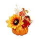thumbnail image 3 of Calabaza Artificial Con Flores De Otoño Para Acción De Gracias Manualidades DIY Chimenea Naranja 22cmx20cm, 3 of 5