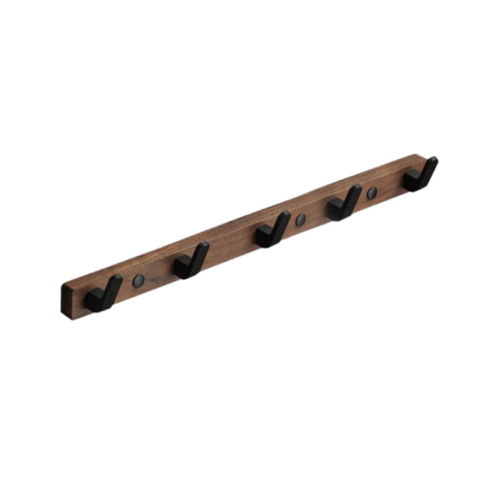 Bothyi - Perchero De Pared Rústico Moderno Para Sombreros, De Madera, Para Bolsos, Chaquetas, Estilo Rústico, 45 X 3 X 1,5 Cm, 5 Ganchos