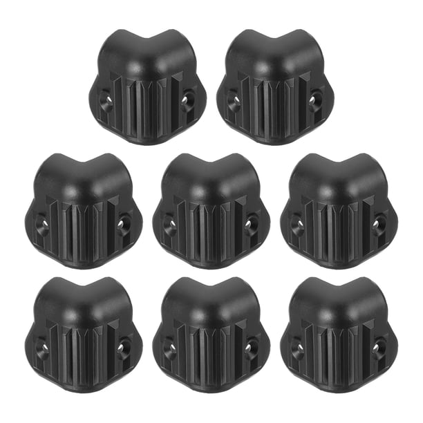 Uxcell 8 Paquete 1.46" x 1.46" Protectores de Esquina para Altavoces, Protector de Ángulo Recto de Plástico para Engrosar Altavoces de Gabinete Amplificador de Guitarra de Escenario, Negro