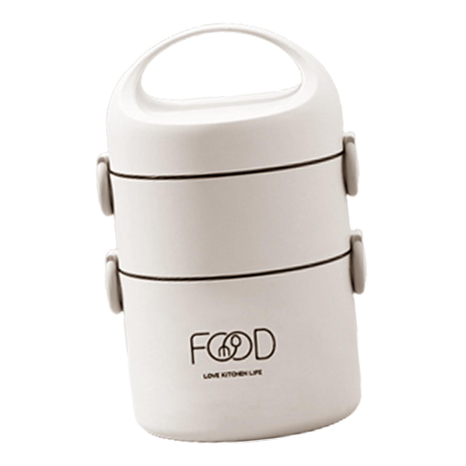 Magideal - Fiambrera Para Adultos, Compartimento A Prueba De Fugas Con Aislamiento Térmico Con Tapa Hermética, Contenedor Bento De Acero Inoxidable Para El Almue 2 Niveles