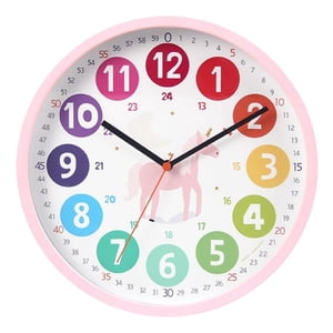 Bothyi - Reloj De Pared De 10 ""Contando La Hora, Reloj De Enseñanza Para Sala De Juegos, Niños, Caballos