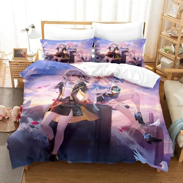 Anime Honkai Star Rail Bedding Set Duvet Cover Bed Set Quilt Cover Pillowcase Comforter Boys Adult Bedding Set Bed Sheets