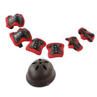 Magideal - Juego De Rodilleras Y Coderas Para Casco Para Niños, Conjunto De Equipo De Protección, Rodilleras Para Monopatín, Patinaje Sobre Ruedas, Deportes Marrón