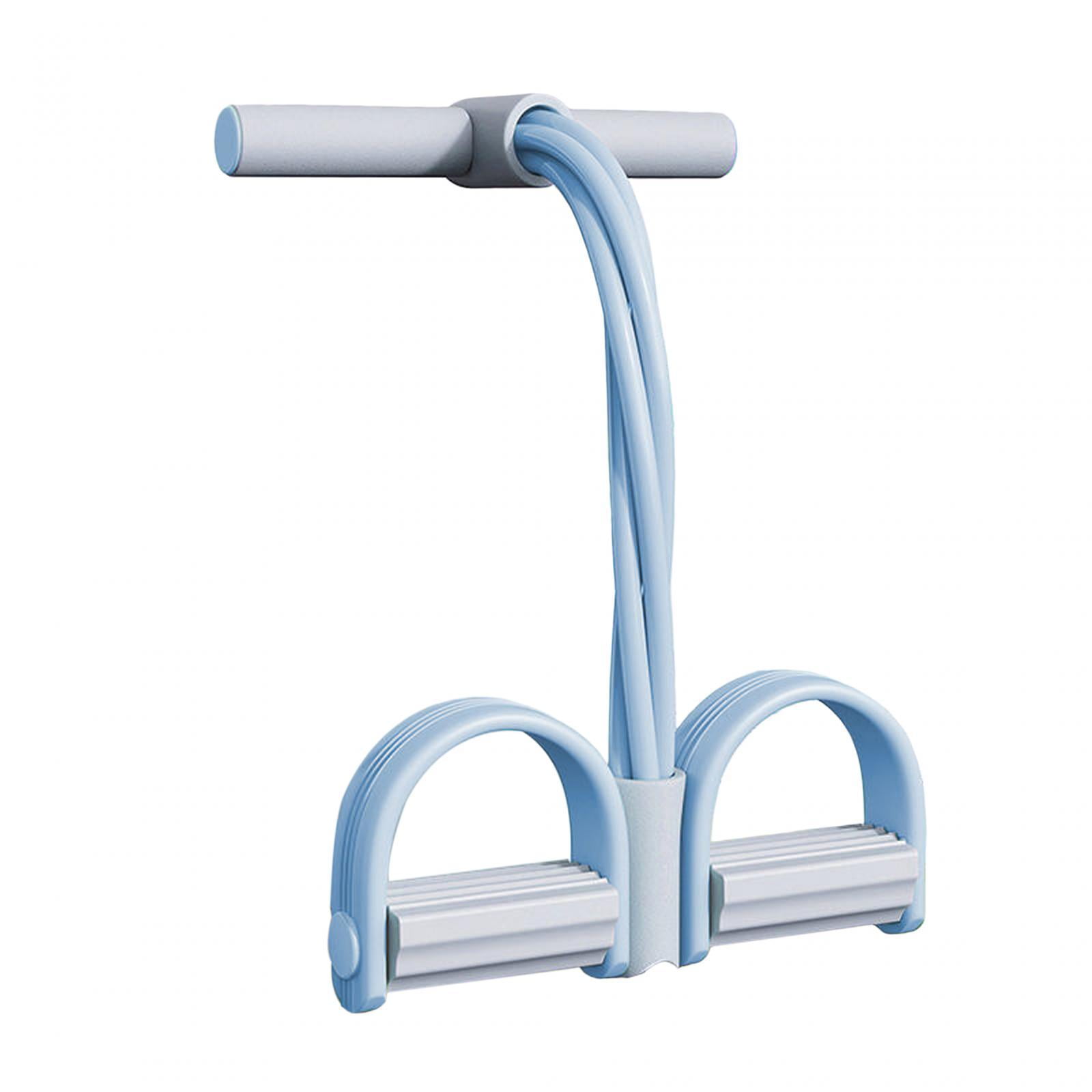 Magideal - Cuerda Elástica De Tracción Pedal Elástico Banda De Resistencia Ejercitador Fitness Bandas De Tracción Cuerda De Tensión De 4 Tubos Para El Hogar Para Azul
