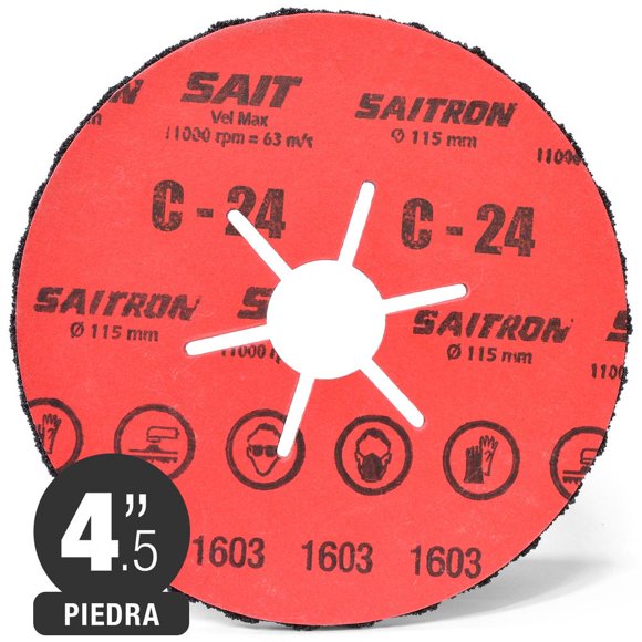 Disco Fibra Conformado - Piedra - 4,5" - Grano 24 - Sait