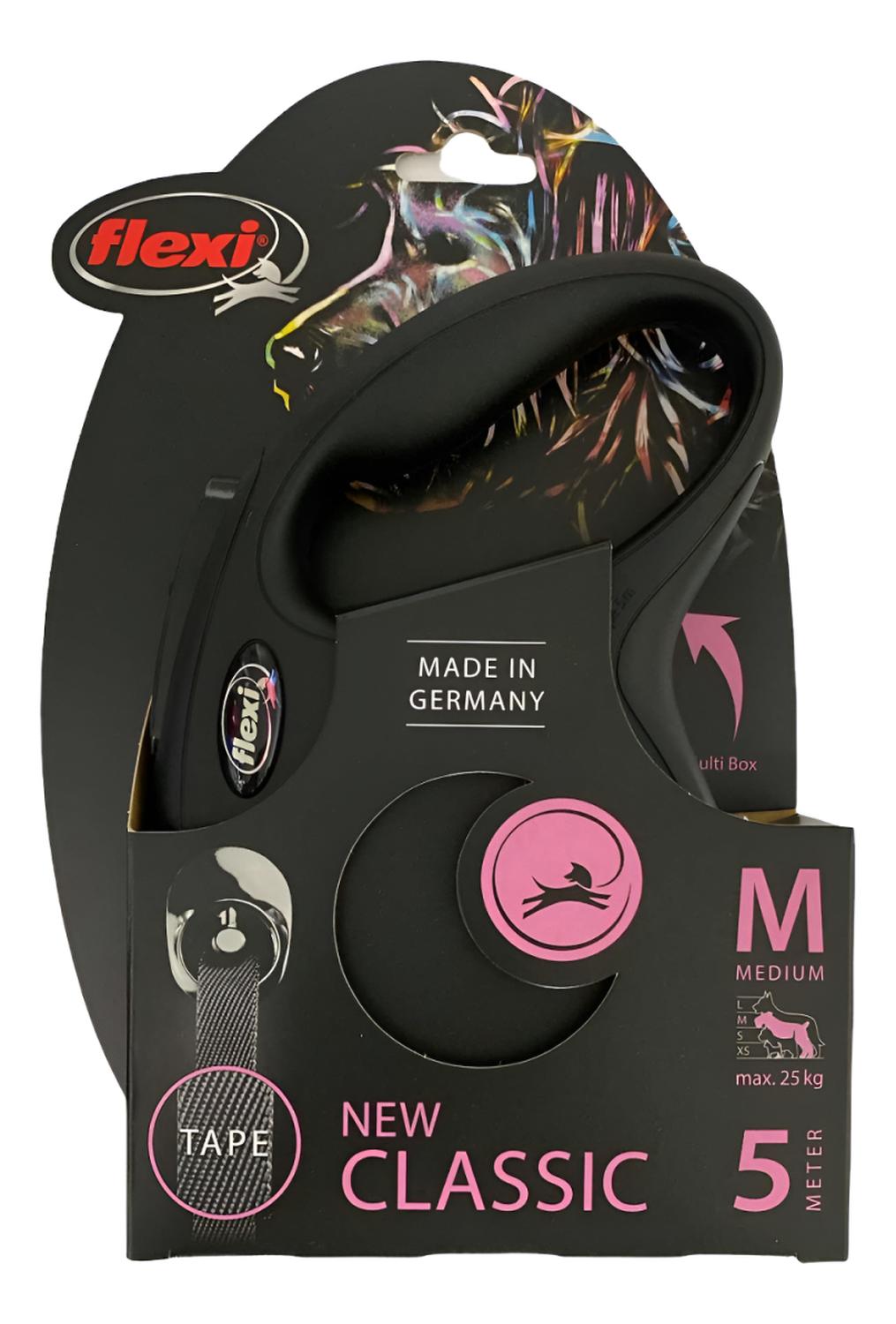 Correa Retráctil Para Perro Flexi Classic Talla M Max. 25Kg Negro