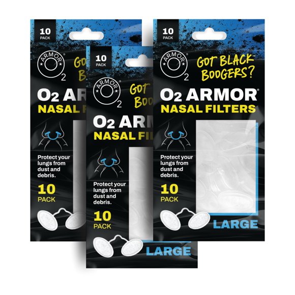 Filtros Nasales O2 Armor Grande - Pack de 30 para Soldadura y Polvo