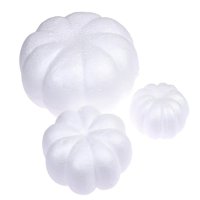 Magideal - 3 Piezas De Calabazas De Espuma Blanca Diy Decoración Artística Artesanía Otoño Calabazas De Poliestireno Calabazas Artificiales Niños Para Halloween