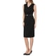 thumbnail image 4 of INSPIRE CHIC Vestido de Funeral sin Mangas para Mujer 2026 Vestido de Oficina con Cuello en V y Cinturón 2XL Negro, 4 of 5