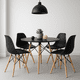 thumbnail image 1 of Juego De Comedor eames Redondo 4 sillas Negro 80 cm, 1 of 8