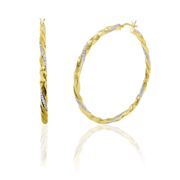 Aros Argolla Brilliance Plata 925 Oro 14K Torzados