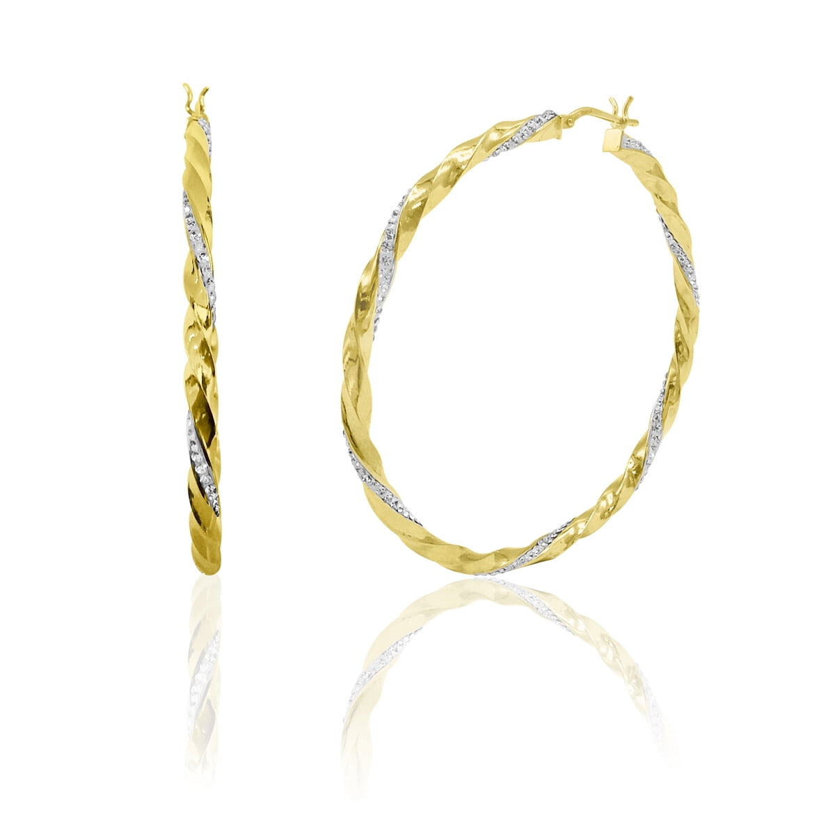 Aros Argolla Brilliance Plata 925 Oro 14k Torzados