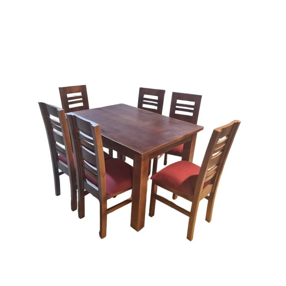 Juego De Comedor Volos 6s Tapiz Burdeo