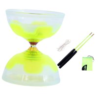 Magideal - Juego De Diábolo Chino De Triple Rodamiento, Portátil, Con Palos Y Bolsa De Cuerda, Para Hacer Malabares, Para Niños. Amarillo