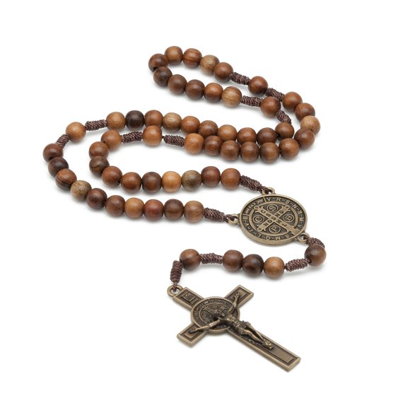 Collar Intercession con Medalla Sagrada de San Benito y Nogal
