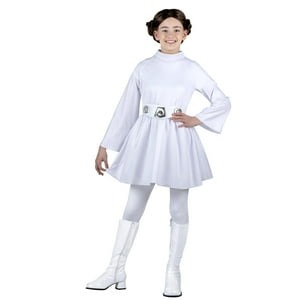 Jazwares Costume Play - Disfraz Jazwares Star Wars Princess Leia Para Jóvenes Con Cinturón Y Peluca