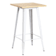 thumbnail image 1 of Mesa De Bar Tolix Blanca 60x60 Cubierta De Madera Clara, 1 of 3