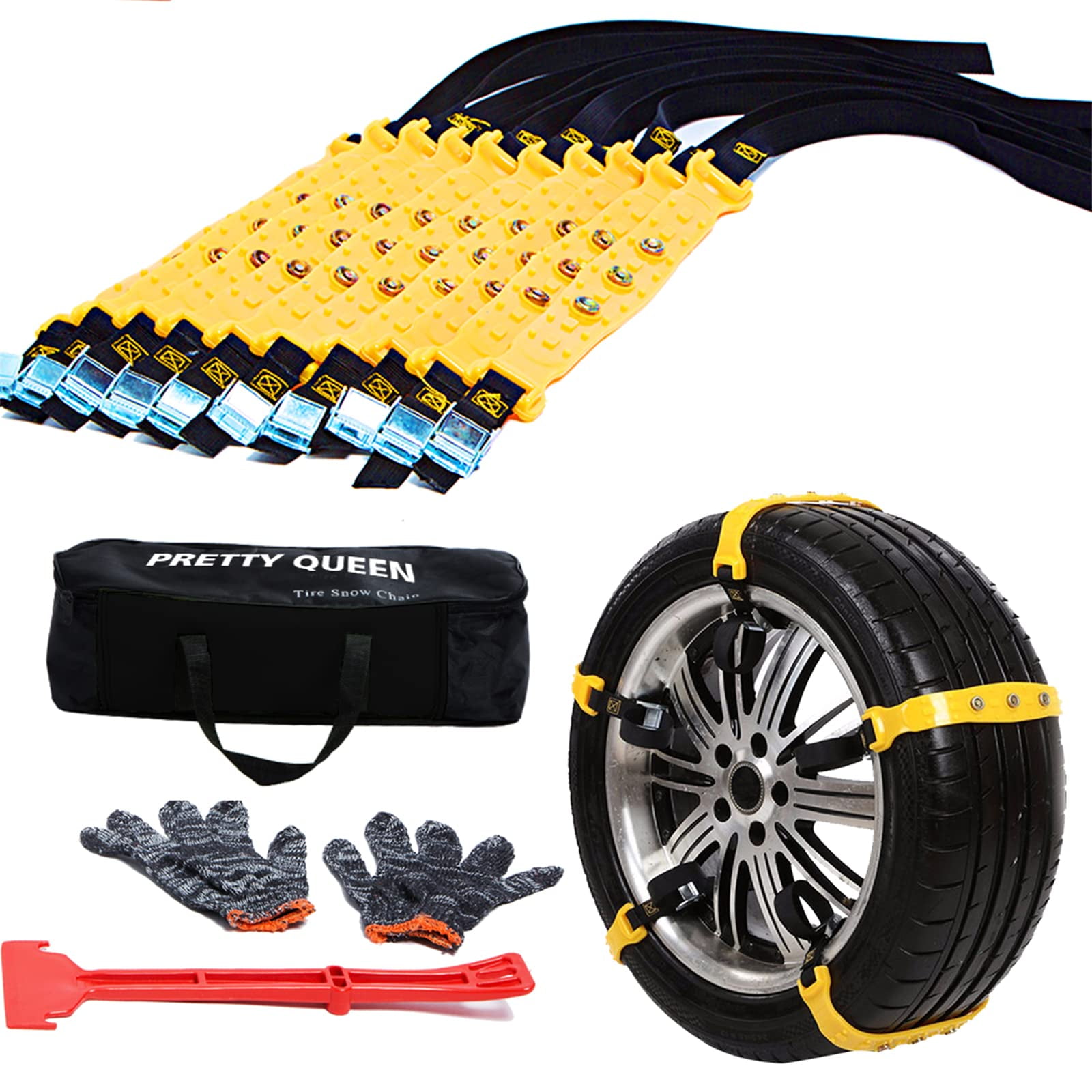Cadenas Para Nieve Prettyqueen Universal 185‑295 mm, 10 Piezas