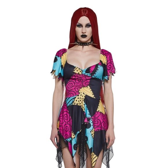 Disfraz Dolls Kill Talla Media Vestido de Muñeca de Trapo con Bloques de Color