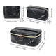 thumbnail image 5 of Bolsa de maquillaje de 3 piezas, neceser portátil, organizador de viaje, resistente al agua, para mujer, mármol, 5 of 8