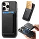 thumbnail image 2 of Funda de Cuero Magnética con Tarjetero para iPhone 15 Pro Max Cubierta Delgada Negro, 2 of 5
