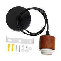 Ioensy - Lámpara Colgante De Madera Con Cable E27, Lámpara Colgante Para Bar, Dormitorio, Cafetería, Color Nogal Blanco.