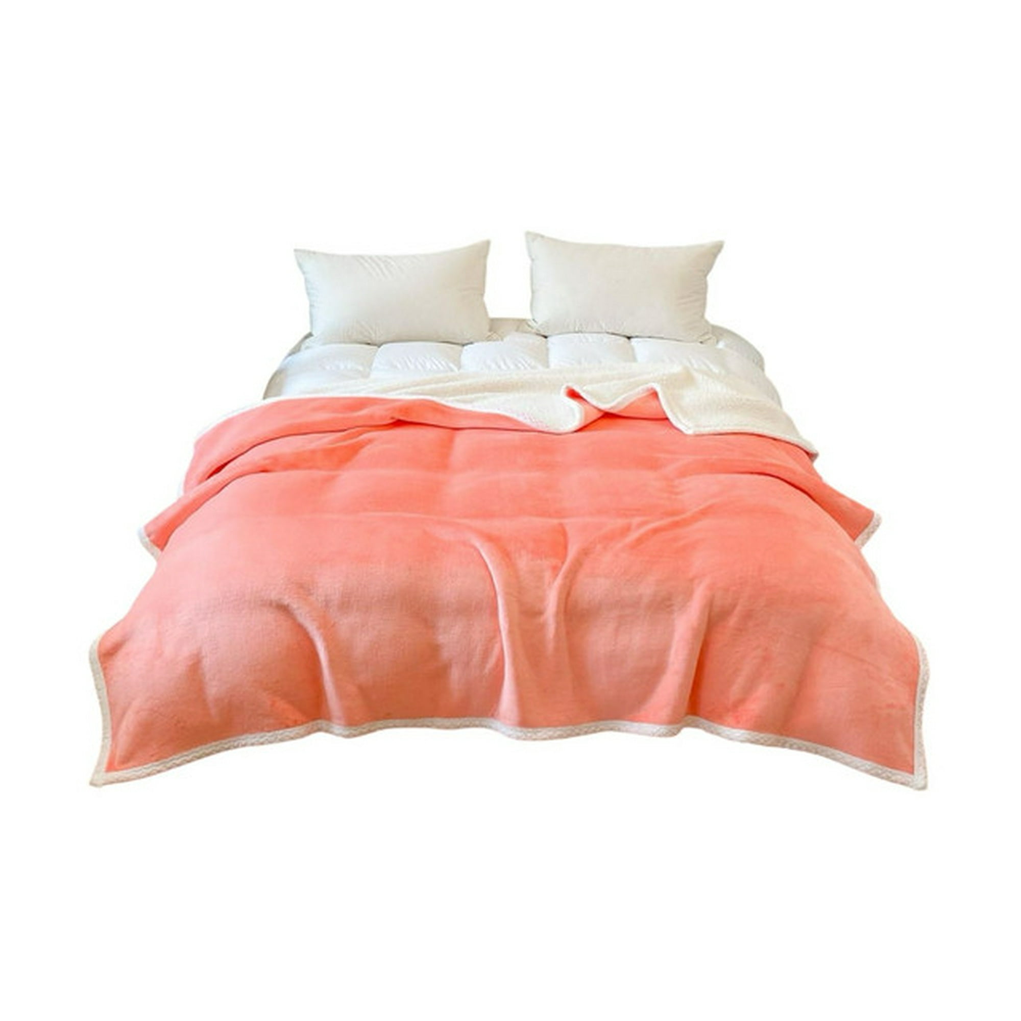 Todo Para El Hogar - Frazada Otoño Invierno Con Chiporro 1.5 Plaza Color Coral