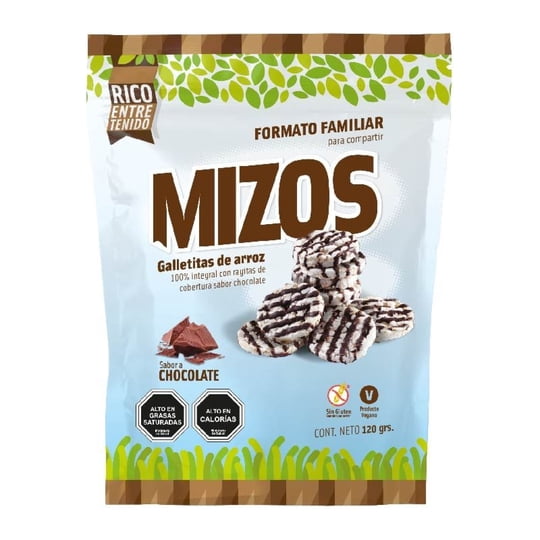 Galletas De Arroz Chocolate Formato Familiar 120 gr Mizos