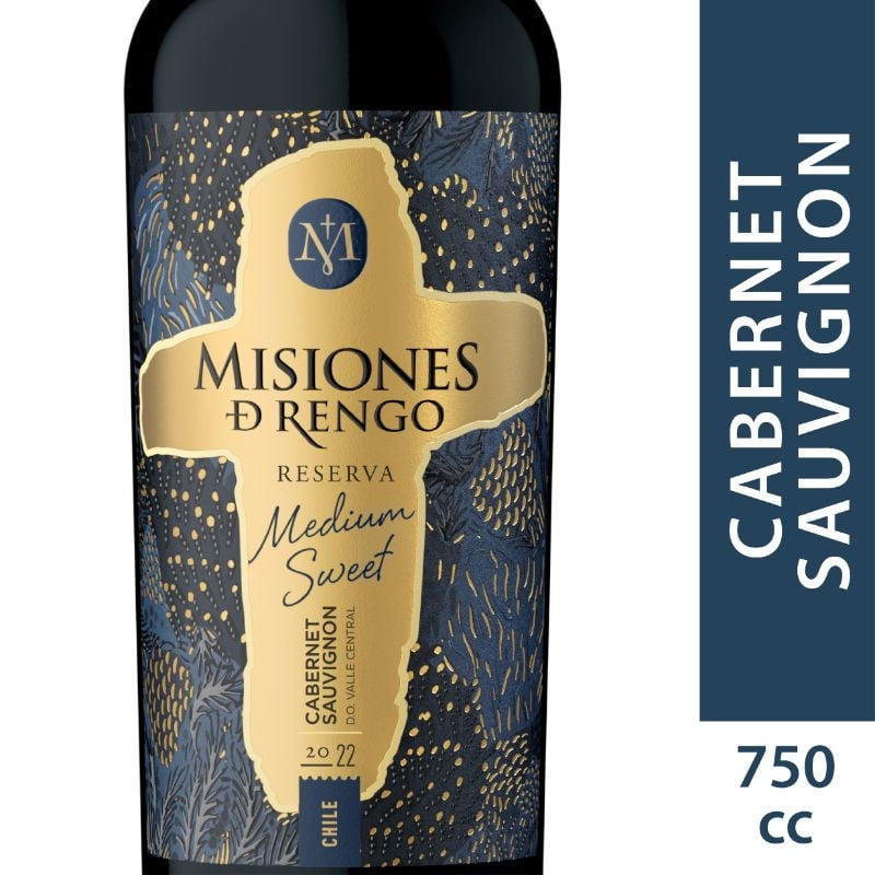 Vino Tinto Cabernet Sauvignon Medium Sweet Reserva 14° Botella 750 ml Misiones de Rengo