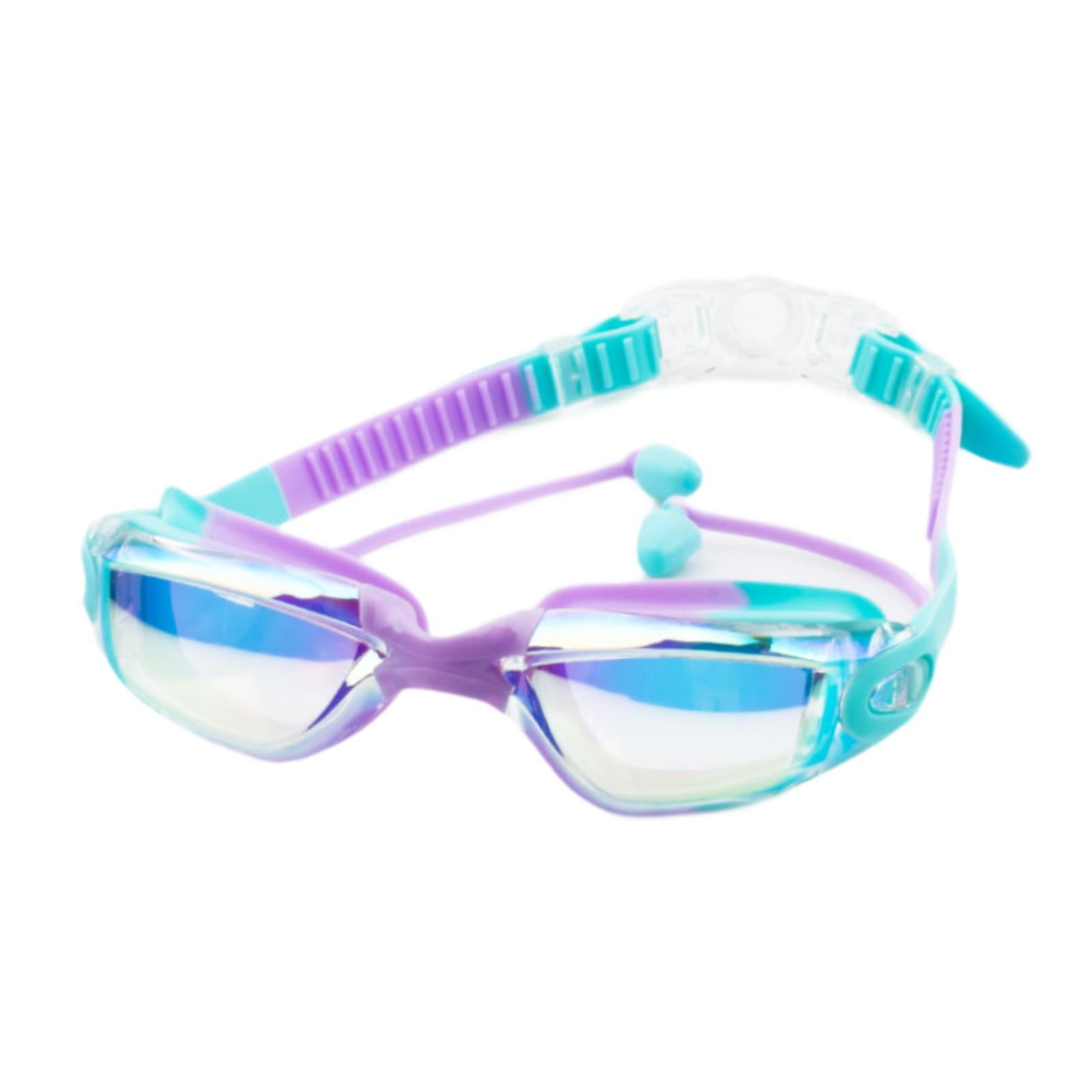 Ioensy - Gafas De Natación Para Niños, Gafas De Buceo Impermeables Para Piscina, Para Niños, Niñas Y Niños, Color Morado Y Verde