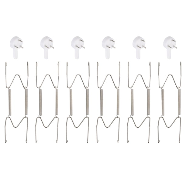 Uxcell 6 Paquete Colgador de Placas 6" Acero Inoxidable Colgadores de Placas Invisibles para Placas Decorativas Plata