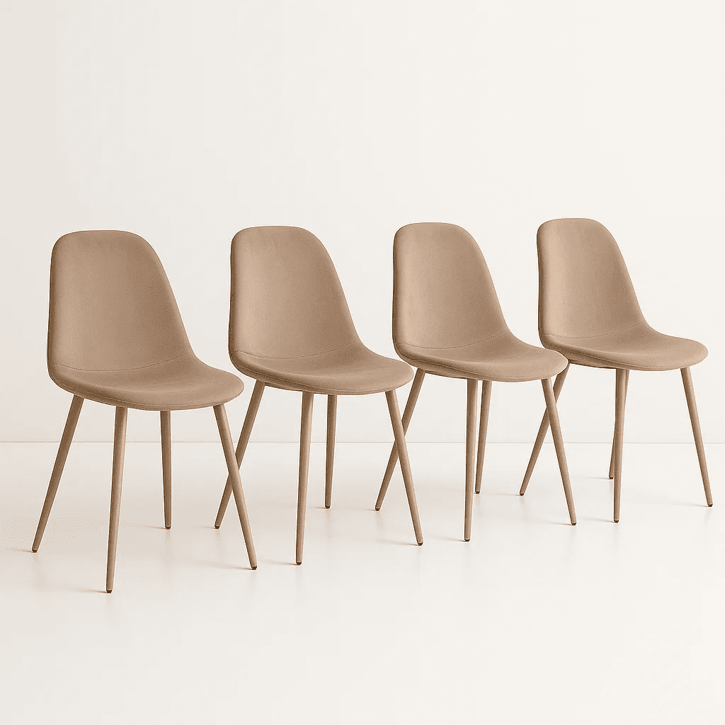 Klik Muebles - Pack De 4 Sillas Spoon Terciopelo - Beige