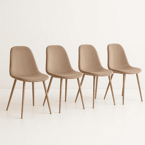 Klik Muebles - Pack De 4 Sillas Spoon Terciopelo - Beige