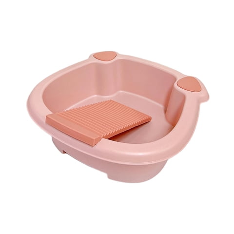 Magideal - Cubo Para Lavar A Mano, Bañera Antideslizante Con Tabla De Lavar, Lavabo De Limpieza Para Paños De Limpieza, Exteriores, Blusas, Camisetas, Ropa Inter Rosa