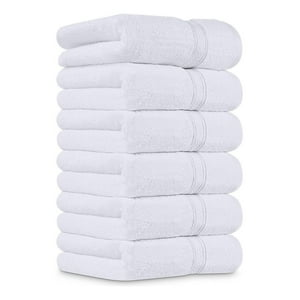 Aura Zeus - Juego De 8 Toallas De Mano 70X40 Cm Algodon 500G Baño Set Az Blanco Blanco