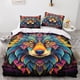 thumbnail image 2 of Juego De Ropa De Cama De Zorro Funda Nórdica Cubrecama 3d 3 Piezas Estilo Colorido Funda De Edredón Con Cierre De Cremallera Microfibra Suave Para Niños, 2 of 3