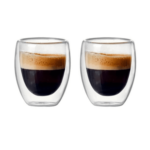 Pack 2 Vasos Vidrio Moderno Transparente 200mL