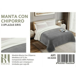 Tecnocasa - Manta Con Chiporro Gris 2 Plazas