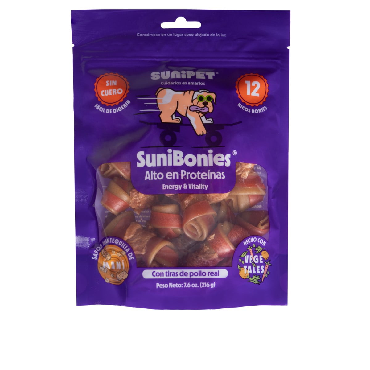 Snack Sunibonies Huesitos Alto en Proteinas Para Perro 12und