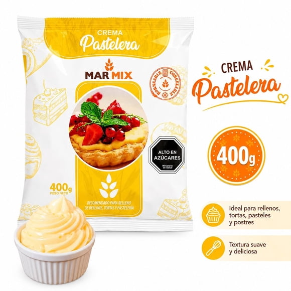 Crema Pastelera Base En Polvo Instantánea Repostería 400g