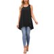 thumbnail image 2 of INSPIRE CHIC Blusa sin mangas de gasa casual de mujer para el regreso a clases, camiseta suelta asimétrica de cuello redondo, parte superior de verano, XL, negro, 2 of 6