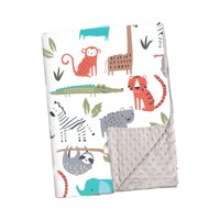 Magideal - Manta Suave Para Bebé Con Respaldo Punteado Para Cochecitos, Cunas, Estampado De Animales Estampado De Animales.